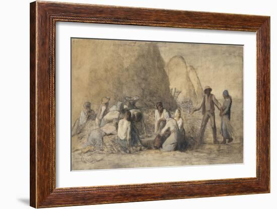 Le repas des moissonneurs ou Ruth et Booz-Jean-François Millet-Framed Giclee Print