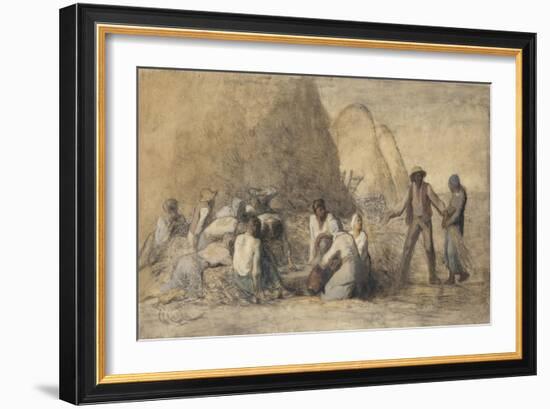 Le repas des moissonneurs ou Ruth et Booz-Jean-François Millet-Framed Giclee Print