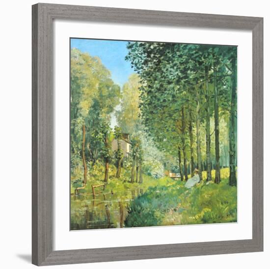 Le Repos au Bord du Ruisseau , 1872-Alfred Sisley-Framed Art Print