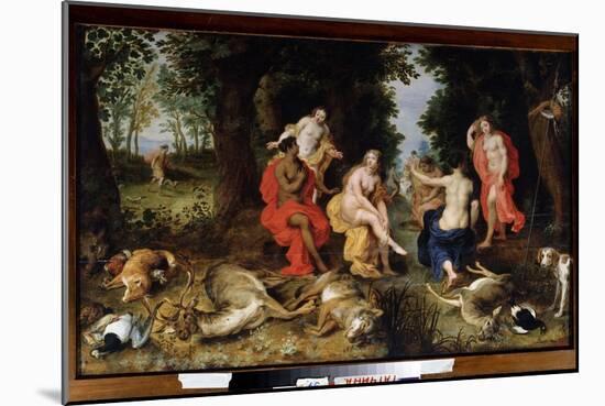Le Repos De Diane Pendant La Chasse  (Diana's Rest on the Hunt) Les Animaux (Loup, Cerf, Renard) T-Jan the Elder Brueghel-Mounted Giclee Print