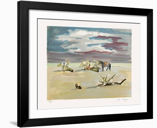 Le Repos des Cavaliers Sur la Plage-Yves Brayer-Framed Limited Edition