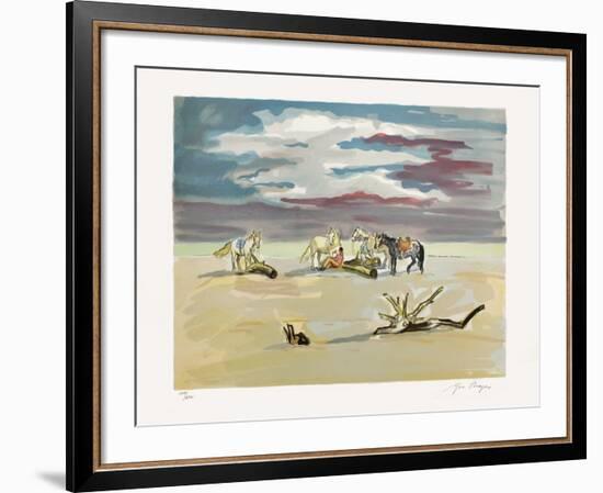 Le Repos des Cavaliers Sur la Plage-Yves Brayer-Framed Limited Edition