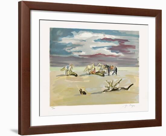 Le Repos des Cavaliers Sur la Plage-Yves Brayer-Framed Limited Edition