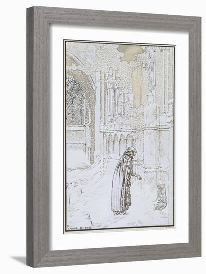 Le Rêve : Enfant abandonné et personnage sous la neige prés d'une église-Carlos Schwabe-Framed Giclee Print