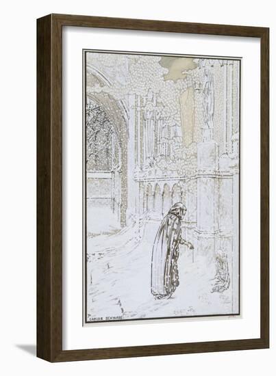 Le Rêve : Enfant abandonné et personnage sous la neige prés d'une église-Carlos Schwabe-Framed Giclee Print