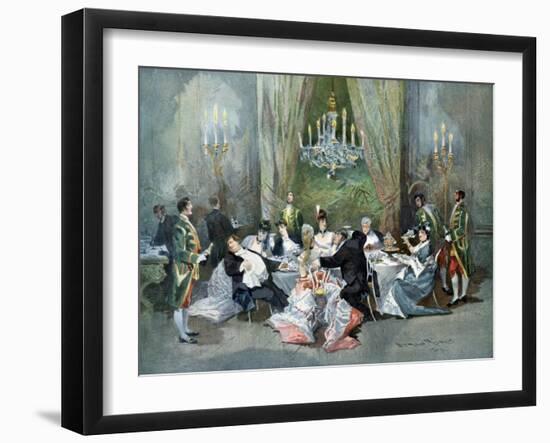 Le Reveillon - vaudeville play written by Henry Meilhac and Ludovic Halevy-Edmond Morin-Framed Giclee Print