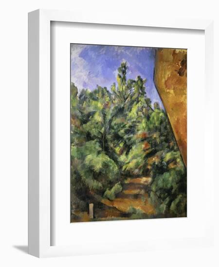 Le Rocher Rouge-Paul Cézanne-Framed Giclee Print