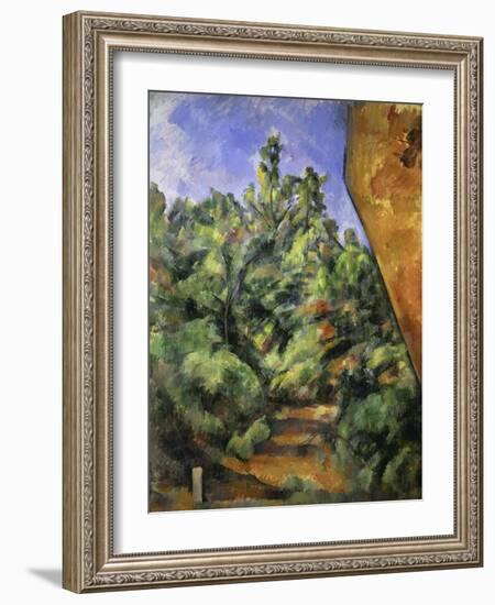 Le Rocher Rouge-Paul Cézanne-Framed Giclee Print