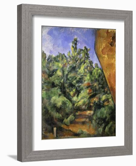 Le Rocher Rouge-Paul Cézanne-Framed Giclee Print