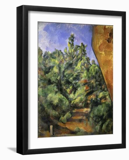 Le Rocher Rouge-Paul Cézanne-Framed Giclee Print