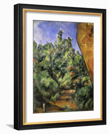 Le Rocher Rouge-Paul Cézanne-Framed Giclee Print