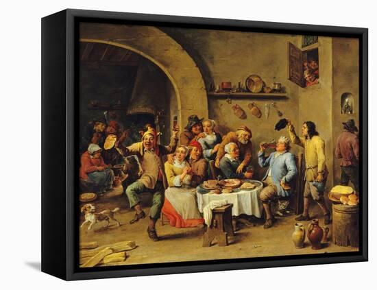 Le Roi Boit (The King Drinks)-David Teniers the Younger-Framed Premier Image Canvas