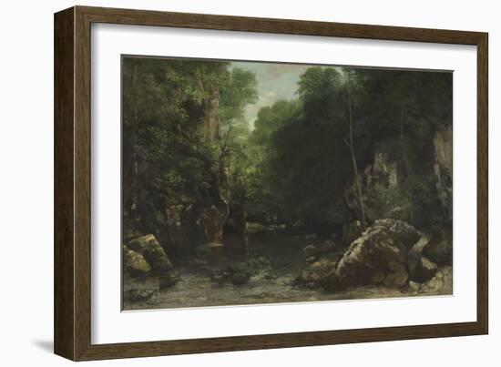 Le ruisseau noir dit aussi le ruisseau du Puits noir-Gustave Courbet-Framed Giclee Print