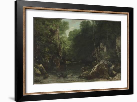 Le ruisseau noir dit aussi le ruisseau du Puits noir-Gustave Courbet-Framed Giclee Print