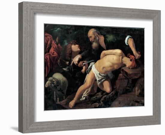 Le Sacrifice D'isaac - Peinture De Pedro Orrente (1588-1645), Huile Sur Toile, Vers 1615, 133,5X167-Pedro Orrente-Framed Giclee Print