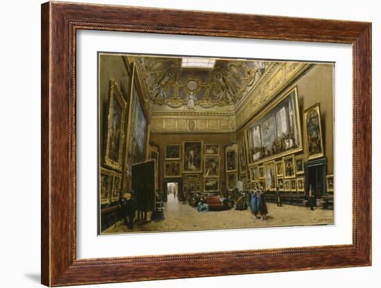 Le Salon Carré au Musée du Louvre-Giuseppe Castiglione-Framed Giclee Print