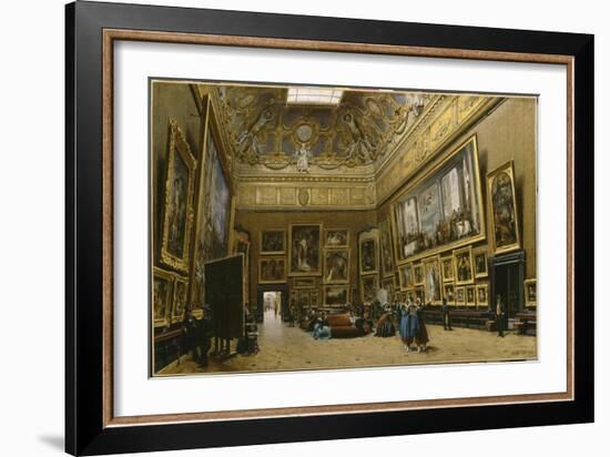 Le Salon Carré au Musée du Louvre-Giuseppe Castiglione-Framed Giclee Print