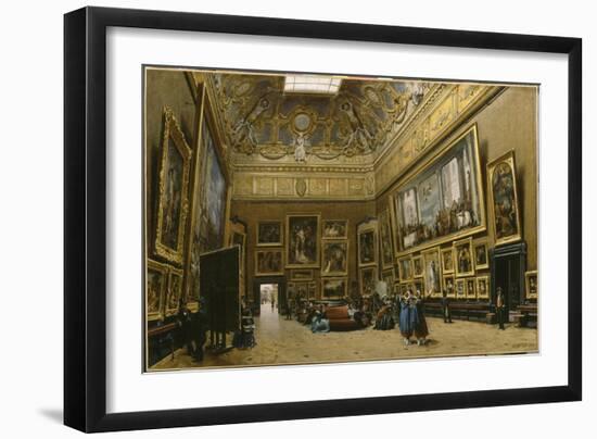 Le Salon Carré au Musée du Louvre-Giuseppe Castiglione-Framed Giclee Print