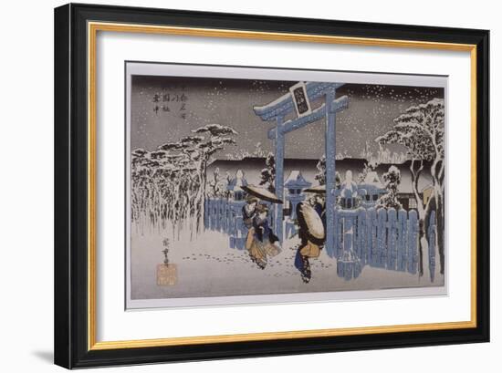 Le sanctuaire de Gion sous la neige-Ando Hiroshige-Framed Giclee Print