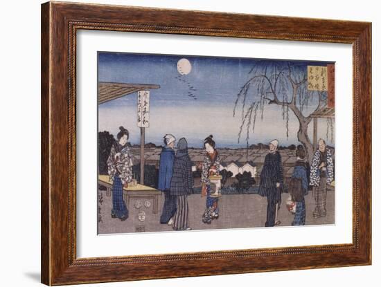 Le saule qui se retourne "Mikaeri Yanagi"-Ando Hiroshige-Framed Giclee Print