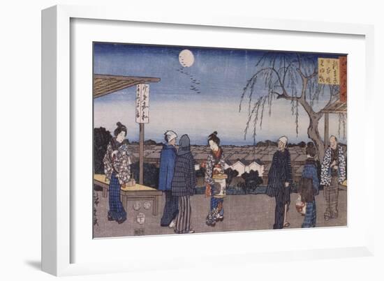 Le saule qui se retourne "Mikaeri Yanagi"-Ando Hiroshige-Framed Giclee Print