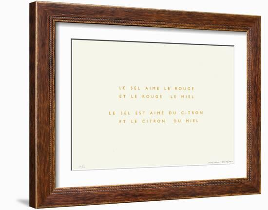 Le Sel Aime le Rouge-Jean-pierre Bertrand-Framed Limited Edition