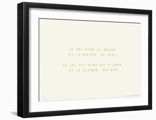 Le Sel Aime le Rouge-Jean-pierre Bertrand-Framed Limited Edition