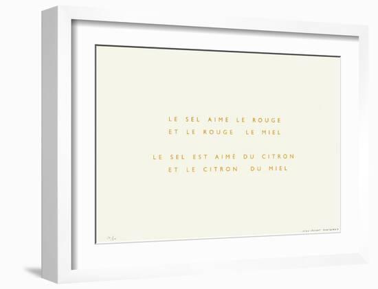 Le Sel Aime le Rouge-Jean-pierre Bertrand-Framed Limited Edition