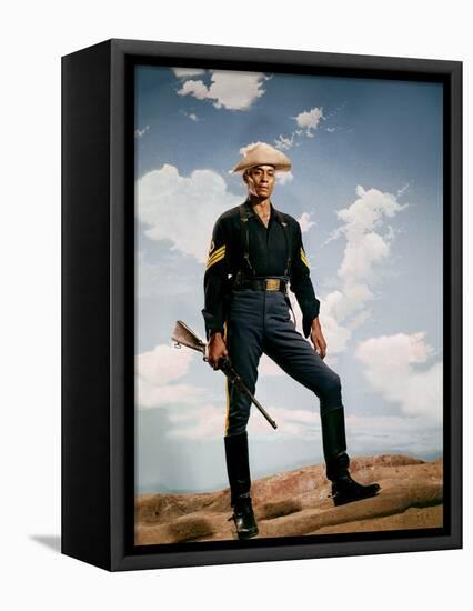 Le Sergent Noir SERGEANT RUTLEDGE by JohnFord with Woody Strode, 1960 (photo)-null-Framed Stretched Canvas