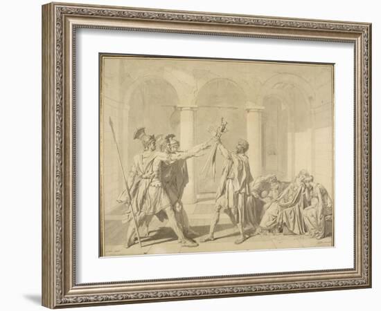 Le serment des Horaces-Jean-Auguste-Dominique Ingres-Framed Giclee Print