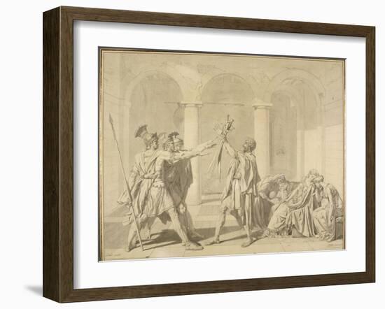 Le serment des Horaces-Jean-Auguste-Dominique Ingres-Framed Giclee Print