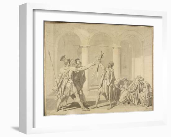 Le serment des Horaces-Jean-Auguste-Dominique Ingres-Framed Giclee Print