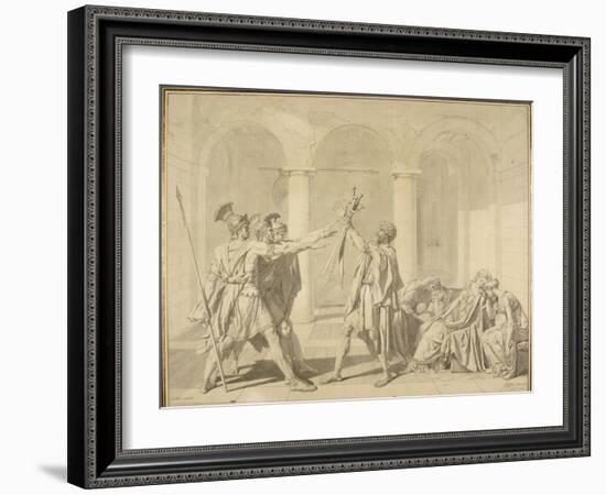 Le serment des Horaces-Jean-Auguste-Dominique Ingres-Framed Giclee Print