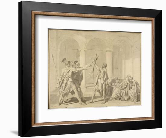 Le serment des Horaces-Jean-Auguste-Dominique Ingres-Framed Giclee Print