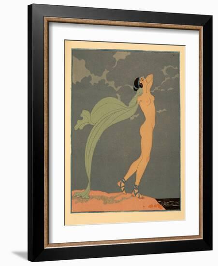 Le Silence De Mnasidika, Illustration from Les Chansons De Bilitis, by Pierre Louys, Pub. 1922 (Poc-Georges Barbier-Framed Giclee Print