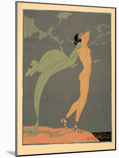 Le Silence De Mnasidika, Illustration from Les Chansons De Bilitis, by Pierre Louys, Pub. 1922 (Poc-Georges Barbier-Mounted Giclee Print
