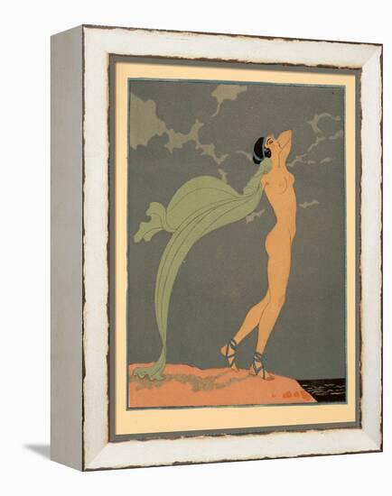 Le Silence De Mnasidika, Illustration from Les Chansons De Bilitis, by Pierre Louys, Pub. 1922 (Poc-Georges Barbier-Framed Premier Image Canvas