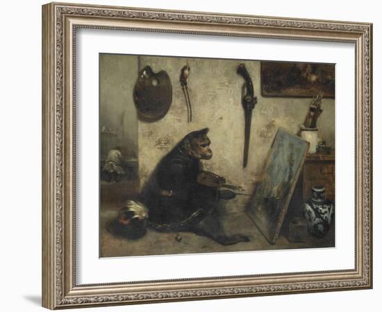 Le Singe peintre dit Intérieur d'atelier-Alexandre Gabriel Decamps-Framed Giclee Print