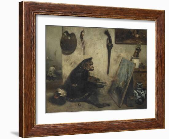 Le Singe peintre dit Intérieur d'atelier-Alexandre Gabriel Decamps-Framed Giclee Print