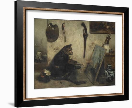 Le Singe peintre dit Intérieur d'atelier-Alexandre Gabriel Decamps-Framed Giclee Print