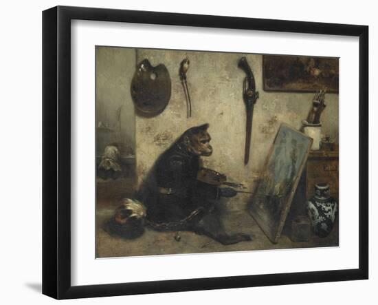 Le Singe peintre dit Intérieur d'atelier-Alexandre Gabriel Decamps-Framed Giclee Print