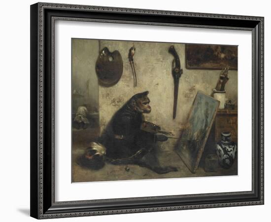 Le Singe peintre dit Intérieur d'atelier-Alexandre Gabriel Decamps-Framed Giclee Print