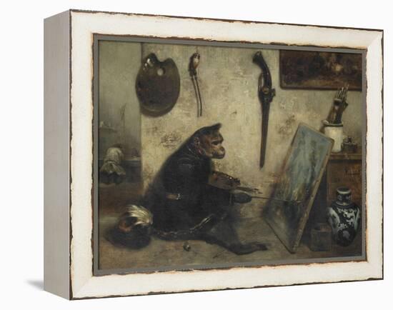 Le Singe peintre dit Intérieur d'atelier-Alexandre Gabriel Decamps-Framed Premier Image Canvas