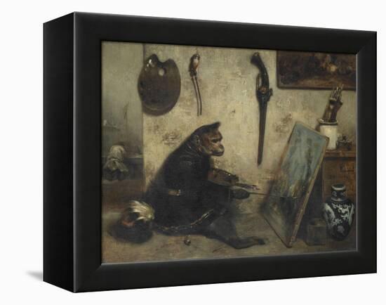 Le Singe peintre dit Intérieur d'atelier-Alexandre Gabriel Decamps-Framed Premier Image Canvas