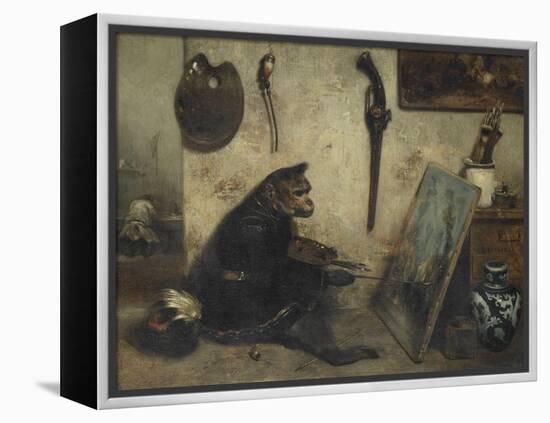 Le Singe peintre dit Intérieur d'atelier-Alexandre Gabriel Decamps-Framed Premier Image Canvas