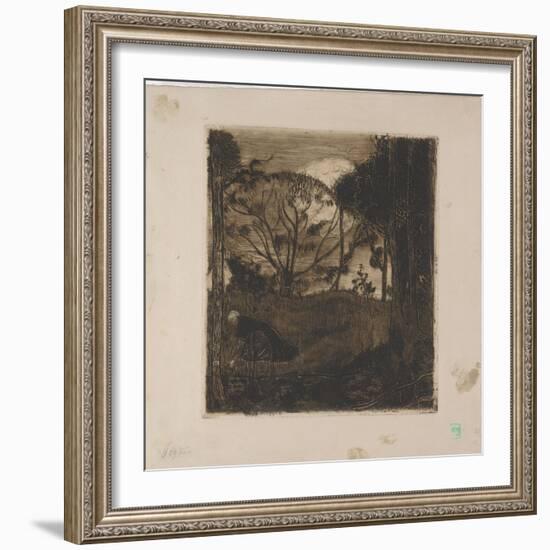 Le Soir (Evening) or La Glaneuse (The Gleaner) 1893 (Etching, Aquatint, Lavis and Roulette)-Armand Seguin-Framed Giclee Print