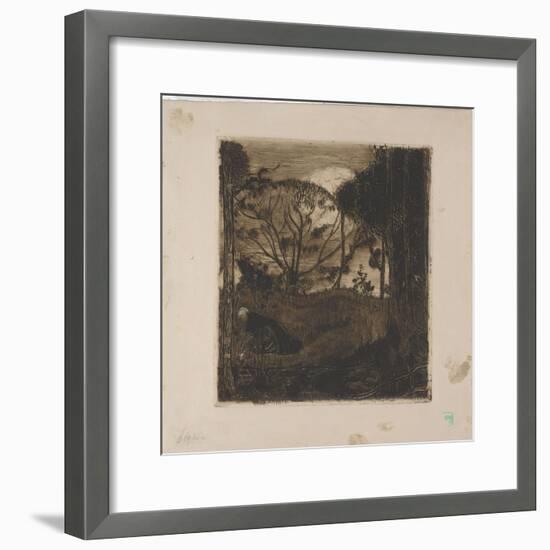 Le Soir (Evening) or La Glaneuse (The Gleaner) 1893 (Etching, Aquatint, Lavis and Roulette)-Armand Seguin-Framed Giclee Print