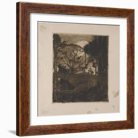 Le Soir (Evening) or La Glaneuse (The Gleaner) 1893 (Etching, Aquatint, Lavis and Roulette)-Armand Seguin-Framed Giclee Print