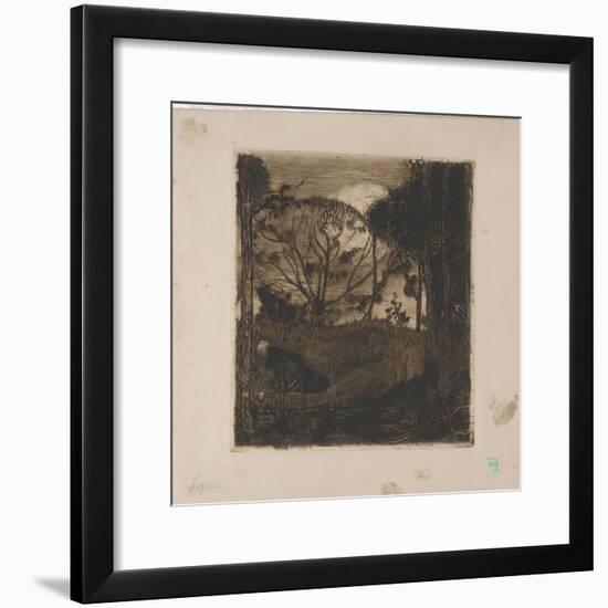 Le Soir (Evening) or La Glaneuse (The Gleaner) 1893 (Etching, Aquatint, Lavis and Roulette)-Armand Seguin-Framed Giclee Print