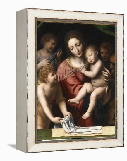 Le Sommeil de l'Enfant Jésus, ou la Vierge tenant l'Enfant Jésus endormi, a-Bernardino Luini-Framed Premier Image Canvas